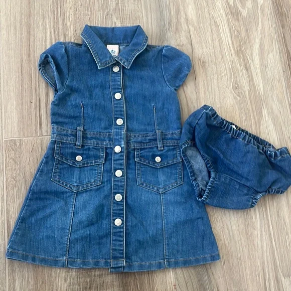 Old Navy | Dresses | Old Navy Baby Girl Denim Dress With Diaper Cover Size  824 | Poshmark